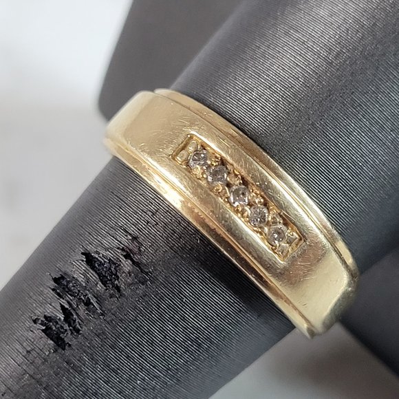 Mens Vintage Estate 14k Yellow Gold Diamond Ring 6.8g#E6517